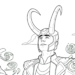 coloriage Loki Marvel de pour enfants