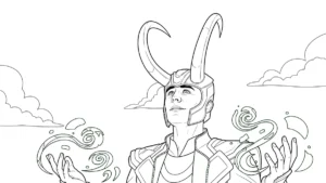 coloriage Loki Marvel de pour enfants