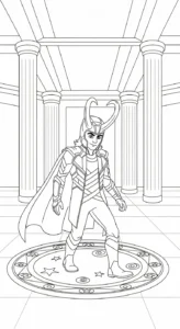 coloriage Loki Marvel pour enfants à imprimer