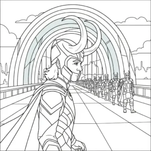 coloriage Loki Marvel pour enfant de 7 ans