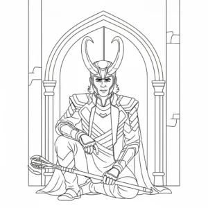 coloriage Loki Marvel a imprimer