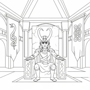 coloriage Loki Marvel pour enfant de 8 ans