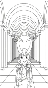 coloriage Loki Marvel d