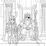 coloriage Loki Marvel educatif pour enfant