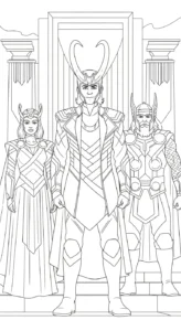 coloriage Loki Marvel pour enfant de 3 ans