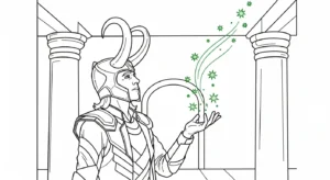 coloriage Loki Marvel à imprimer gratuit
