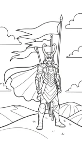 coloriage Loki Marvel a telecharger