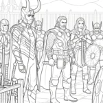 coloriage Loki Marvel à imprimer pour enfant de 7 ans