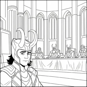 coloriage Loki Marvel pour enfant de 6 ans