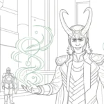 coloriage Loki Marvel pour enfant de 10 ans