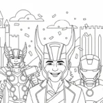 coloriage Loki Marvel à imprimer