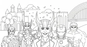 coloriage Loki Marvel à imprimer