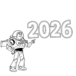 coloriage Nouvel An 2026 à imprimer pour enfant de 9 ans