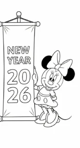 coloriage Nouvel An 2026 à imprimer pour enfants