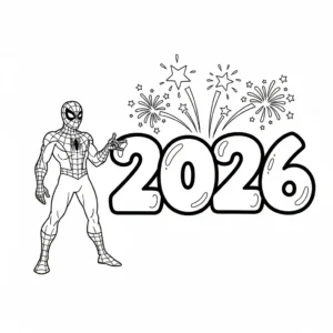 coloriage Nouvel An 2026 à imprimer gratuit