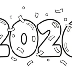 coloriage Nouvel An 2026 pour primaire