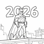 coloriage Nouvel An 2026 pour enfants à imprimer