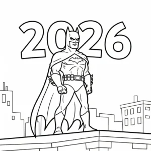 coloriage Nouvel An 2026 pour enfants à imprimer