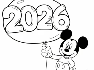 coloriage Nouvel An 2026 et découpage à imprimer