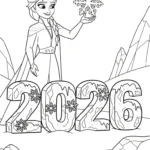 coloriage Nouvel An 2026 à imprimer pdf gratuit