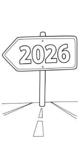 coloriage Nouvel An 2026 pour enfant de 5 ans