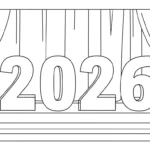 imprimer coloriage Nouvel An 2026 gratuit