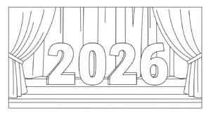 imprimer coloriage Nouvel An 2026 gratuit