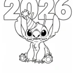 coloriage Nouvel An 2026 et dessin a imprimer