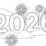 coloriage Nouvel An 2026 gratuit pour enfants