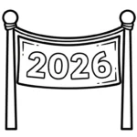 coloriage Nouvel An 2026 à imprimer pdf gratuit