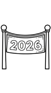 coloriage Nouvel An 2026 à imprimer pdf gratuit