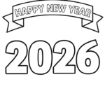 coloriage Nouvel An 2026 a imprimer gratuitement