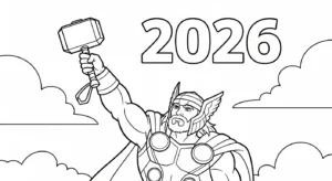 coloriage Nouvel An 2026 à imprimer pdf gratuit