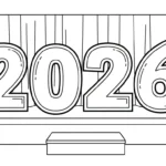 coloriage Nouvel An 2026 à imprimer pour enfant de 8 ans