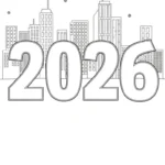 coloriage Nouvel An 2026 gratuit à imprimer