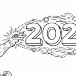 coloriage Nouvel An 2026 en ligne pour enfant
