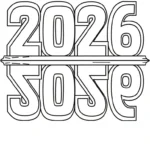 coloriage Nouvel An 2026 à imprimer a4