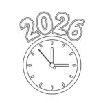 coloriage Nouvel An 2026 à imprimer pour enfant de 12 ans