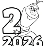 coloriage Nouvel An 2026 à imprimer pour enfant de 4 ans