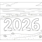 coloriage Nouvel An 2026 à imprimer pdf gratuit