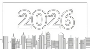 imprimer coloriage Nouvel An 2026 gratuit