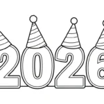 coloriage Nouvel An 2026 a imprimer