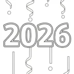 coloriage Nouvel An 2026 pour enfant gratuit