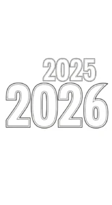 coloriage Nouvel An 2026 a imprimer gratuitement