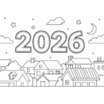 a imprimer coloriage Nouvel An 2026 gratuit