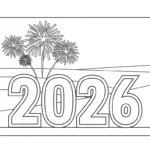 coloriage Nouvel An 2026 pour enfant de 6 ans