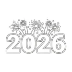coloriage Nouvel An 2026 educatif pour enfant