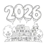coloriage Nouvel An 2026 en ligne