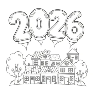 coloriage Nouvel An 2026 en ligne