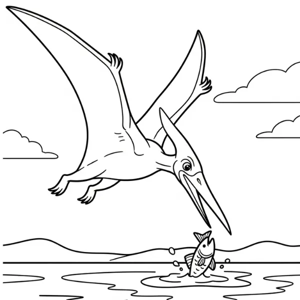 Tranh tô màu Pterosaur